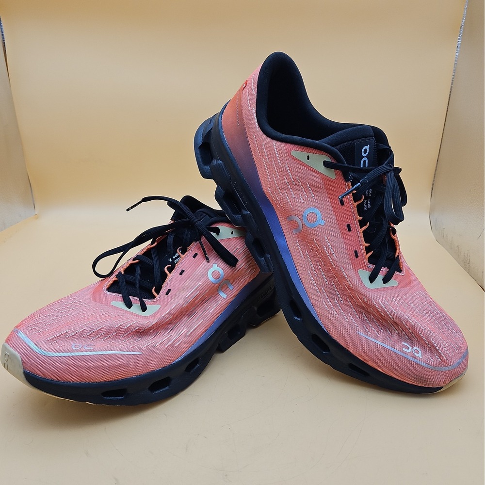 On Cloud Running Shoes Men's Size 12.5 Orange Black Helion Cloudtec Cloudspark - Picture 6 of 11